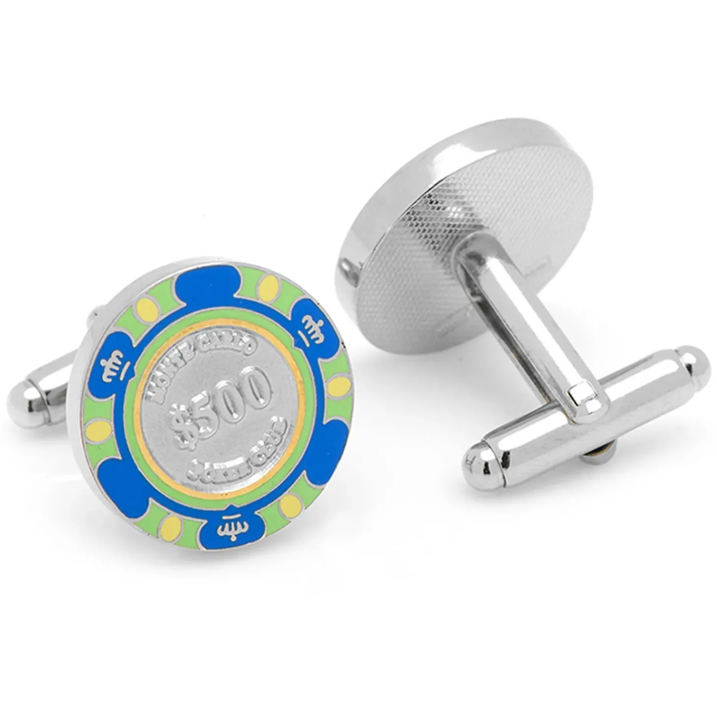 Cufflinks, Inc. $500 Blue Poker Chip Cufflinks