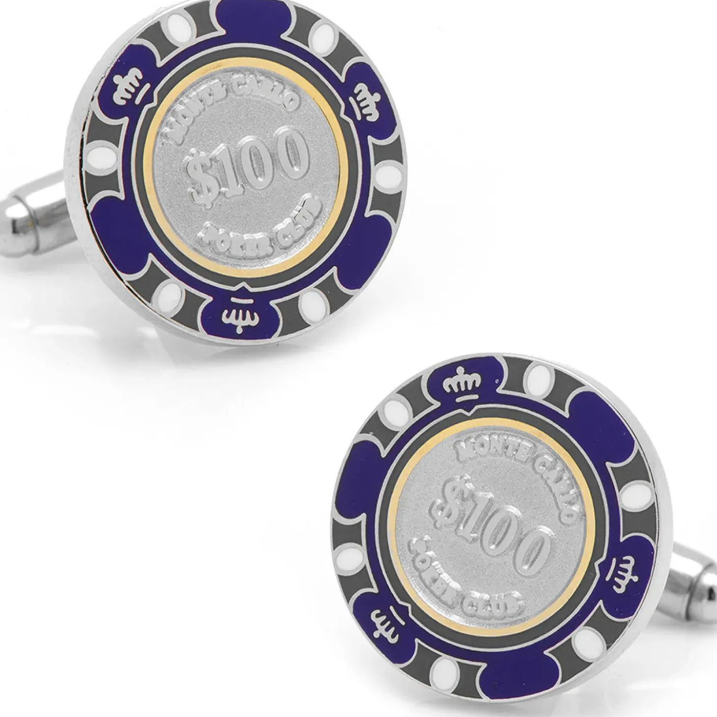Cufflinks, Inc. $100 Purple Poker Chip Cufflinks