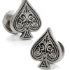 Ox and Bull Trading Co. Ace of Spades Antique Silver Cufflinks