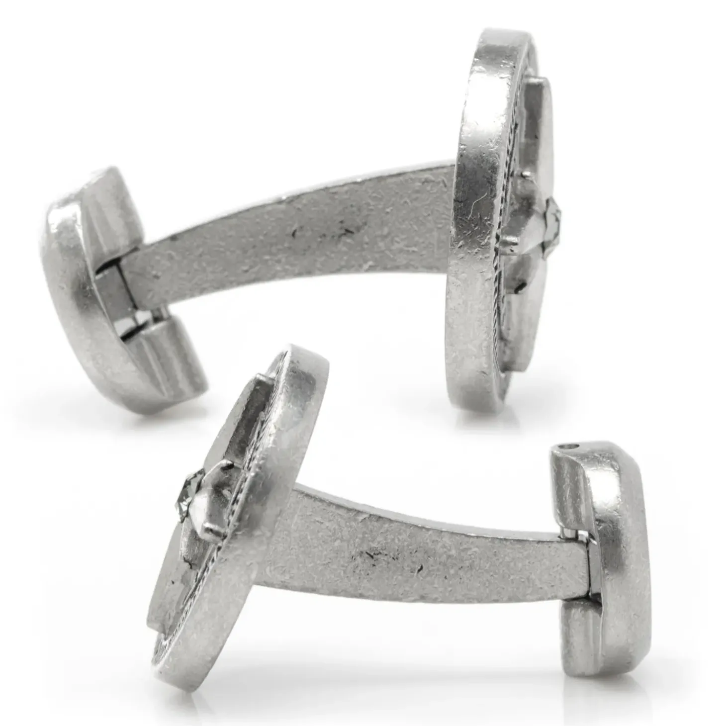 Ox and Bull Trading Co. Antique Compass Stainless Steel Cufflinks