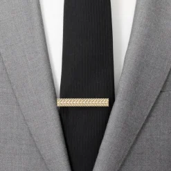Ox and Bull Trading Co. Antique Gold Herringbone Tie Clip