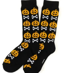 Cufflinks, Inc. Bad To The Bone Pumpkin Black Men's Socks