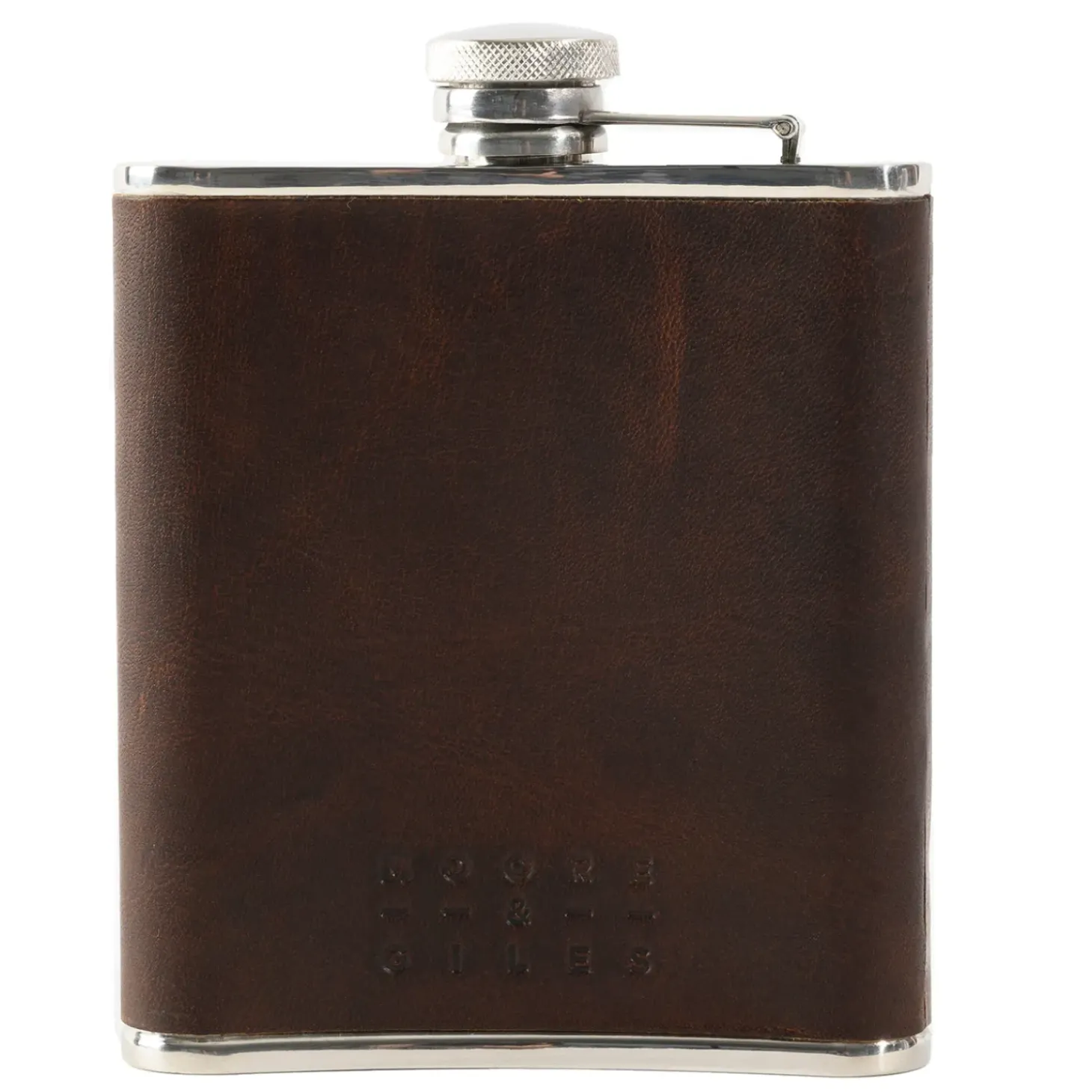 Moore & Giles Baldwin Oak Leather-Wrapped Flask