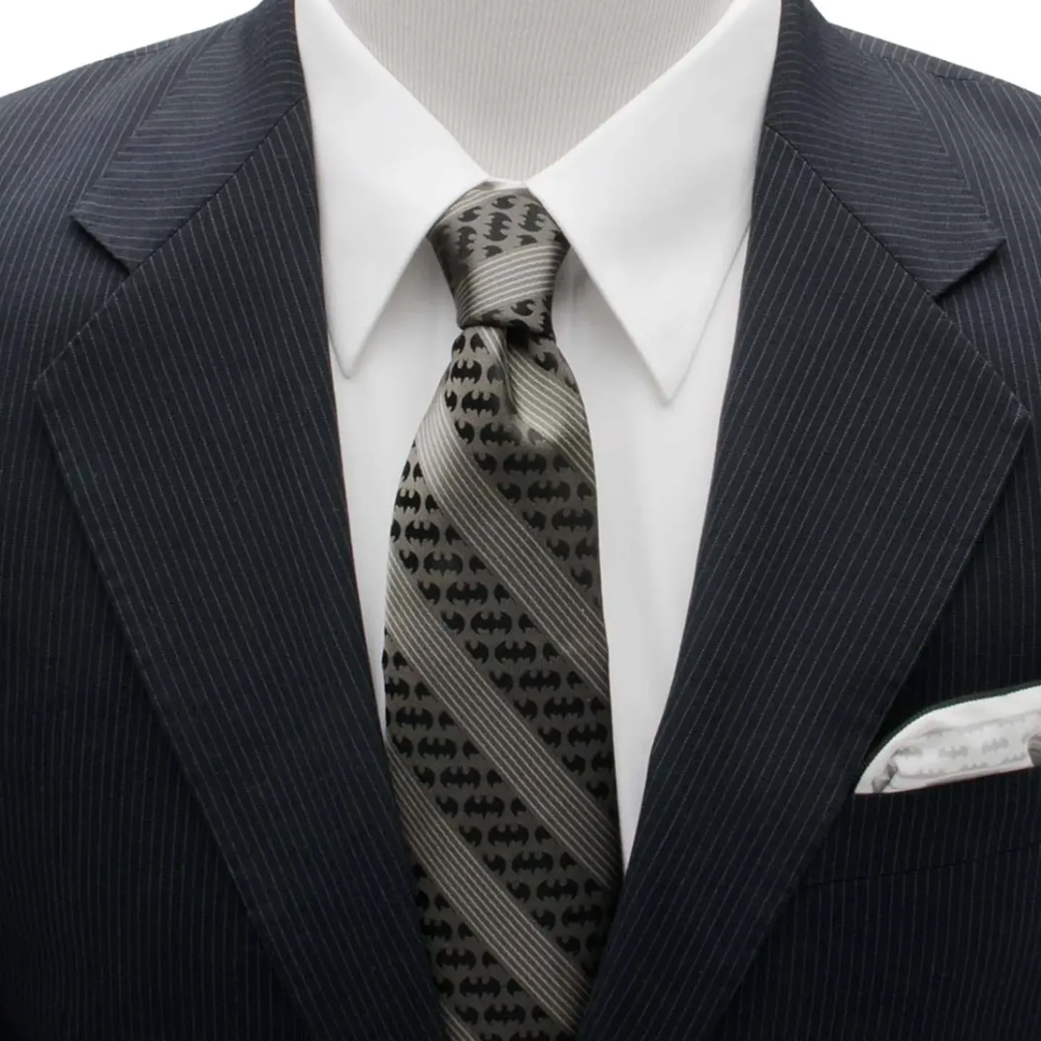 DC Comics Batman Black Pinstripe Tie