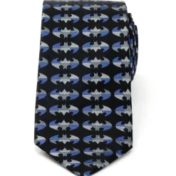 DC Comics Batman Blue Blocked Black Men's Tie