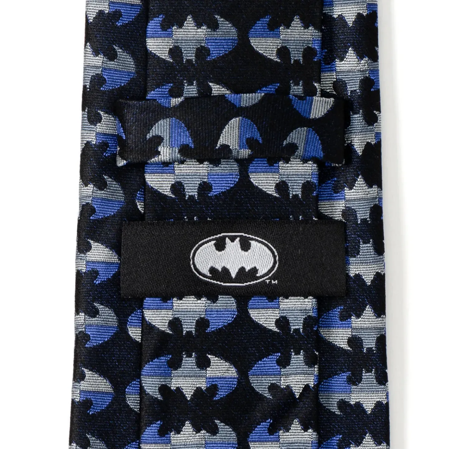 DC Comics Batman Blue Blocked Black Men's Tie