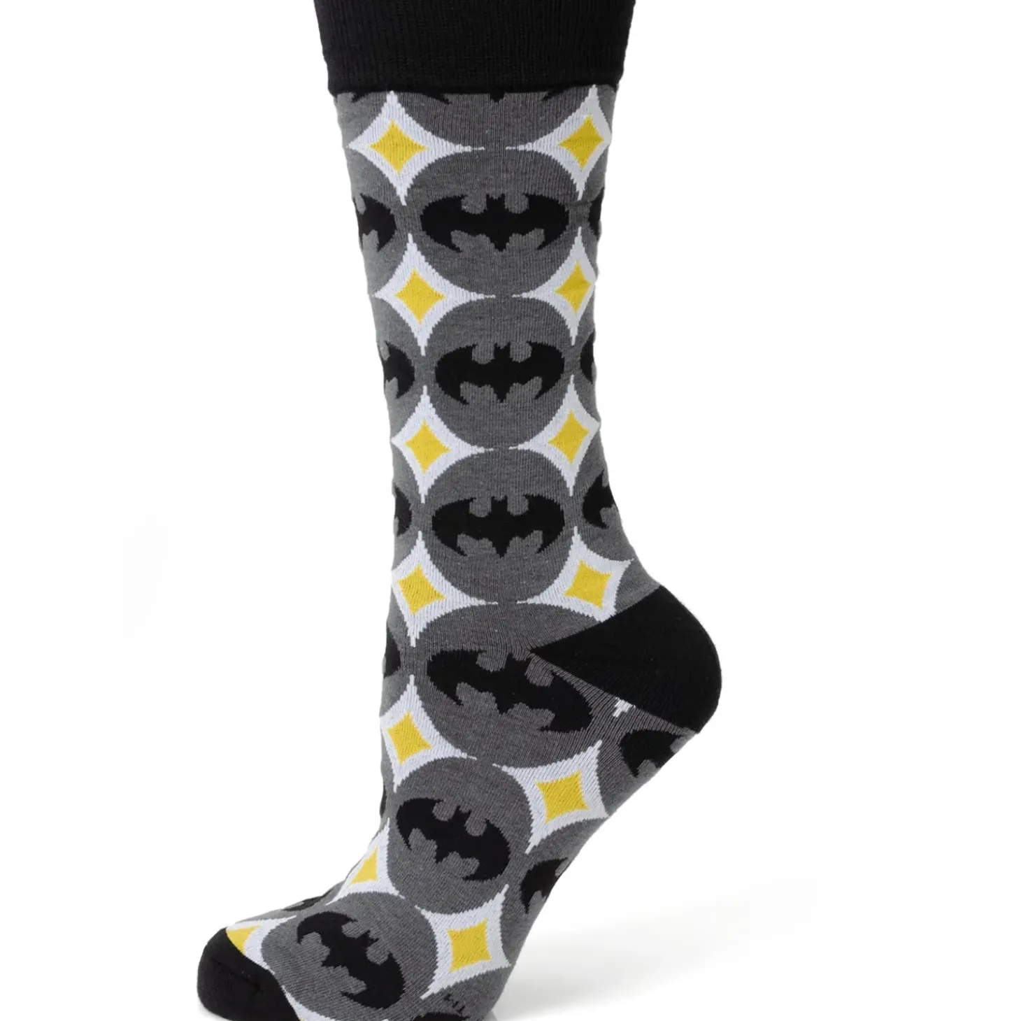 DC Comics Batman Circle Gray Black Men's Socks