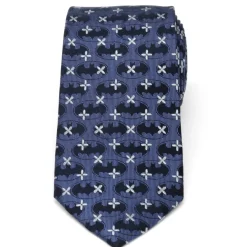 DC Comics Batman Cross Blue Silk Men's Tie