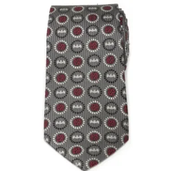 DC Comics Batman Medallion Symbol Charcoal Silk Men's Tie