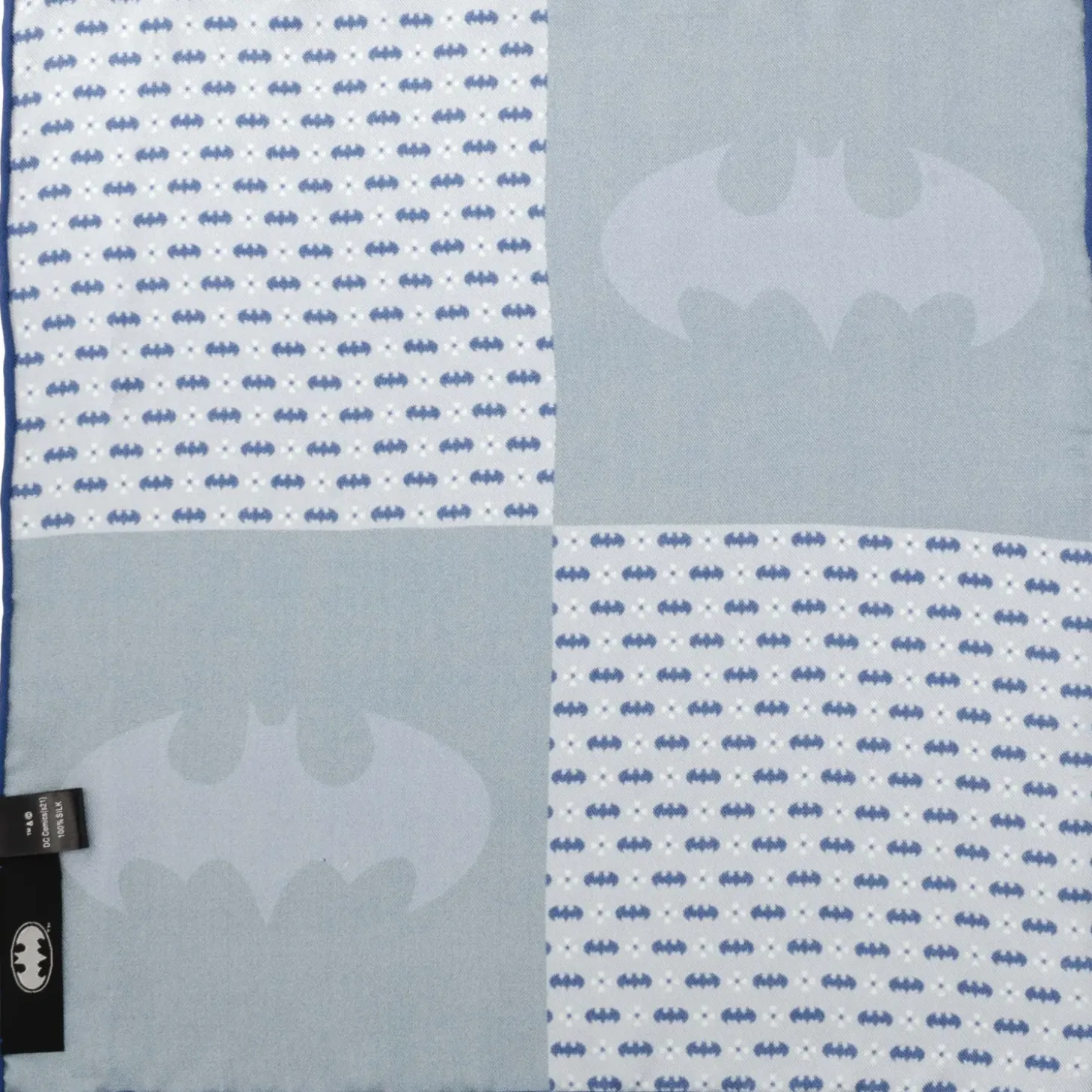 DC Comics Batman Multi Motif Blue Pocket Square
