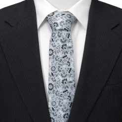 DC Comics Batman Patterned Floral Blue Men's Tie
