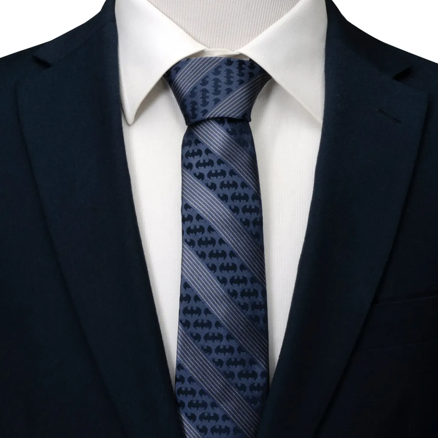 DC Comics Batman Pinstripe Navy Tie