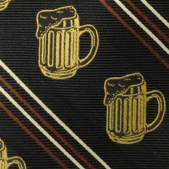 Cufflinks, Inc. Beer Aficionado Black Striped Mens Tie