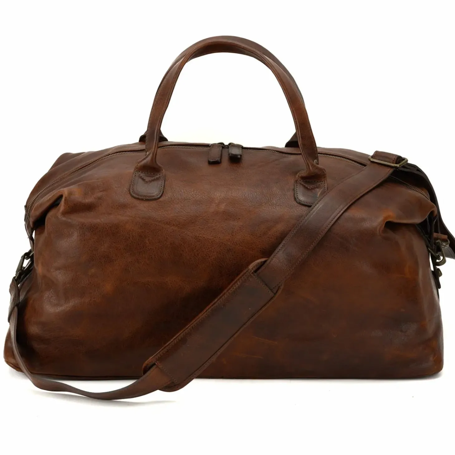 Moore & Giles Benedict Weekend Bag in Titan Milled Brown