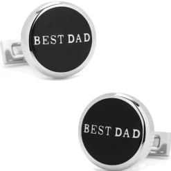 Ox and Bull Trading Co. Best Dad Black Stainless Steel Cufflinks