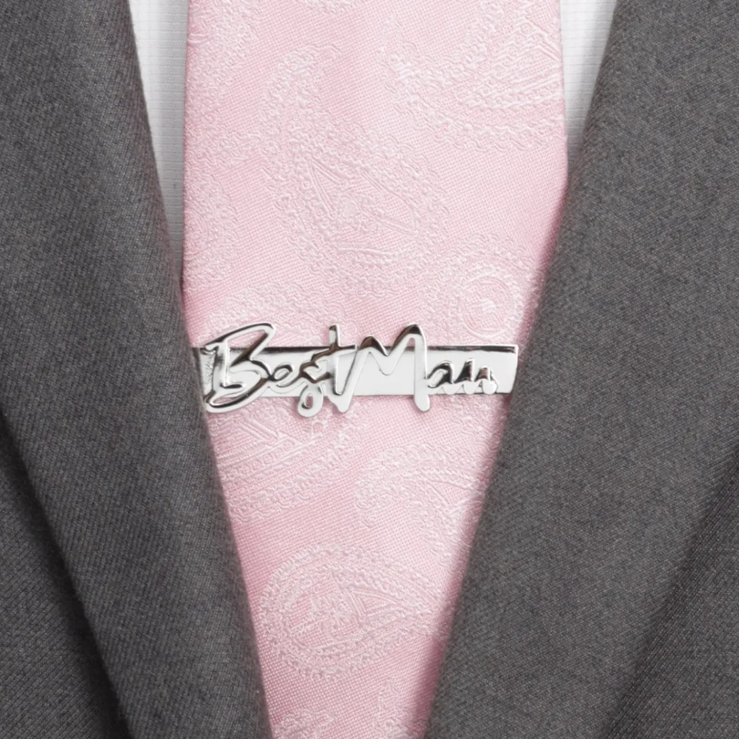 Cufflinks, Inc. Best Man Silver Tie Bar