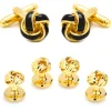 Ox and Bull Trading Co. Black and Gold Knot Stud Set