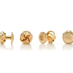 Ox and Bull Trading Co. Black and Gold Knot Stud Set