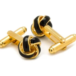 Ox and Bull Trading Co. Black and Gold Knot Stud Set