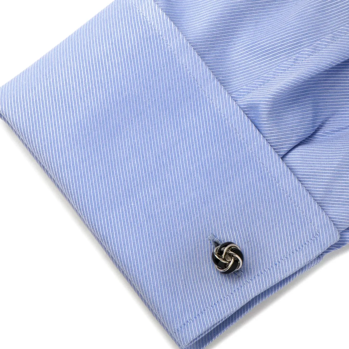 Ox and Bull Trading Co. Black and Silver Knot Cufflinks