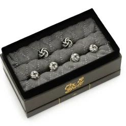 Ox and Bull Trading Co. Black and Silver Knot Stud Set