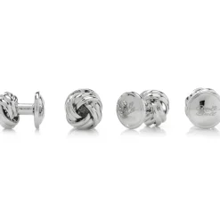 Ox and Bull Trading Co. Black and Silver Knot Stud Set
