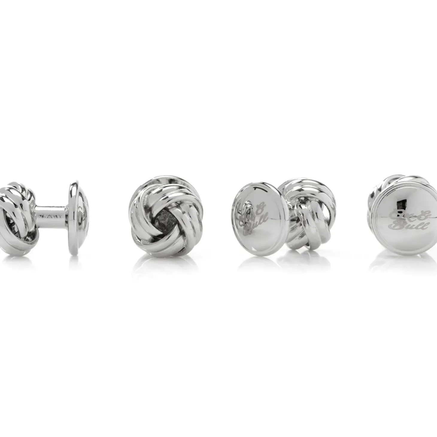 Ox and Bull Trading Co. Black and Silver Knot Stud Set