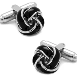 Ox and Bull Trading Co. Black and Silver Knot Stud Set