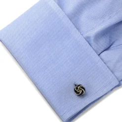 Ox and Bull Trading Co. Black and Silver Knot Stud Set