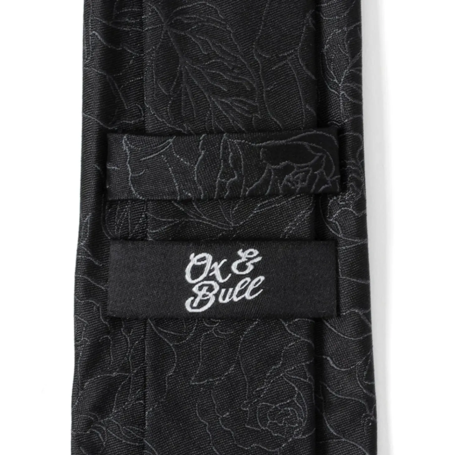 Ox and Bull Trading Co. Black Floral Men's Tie