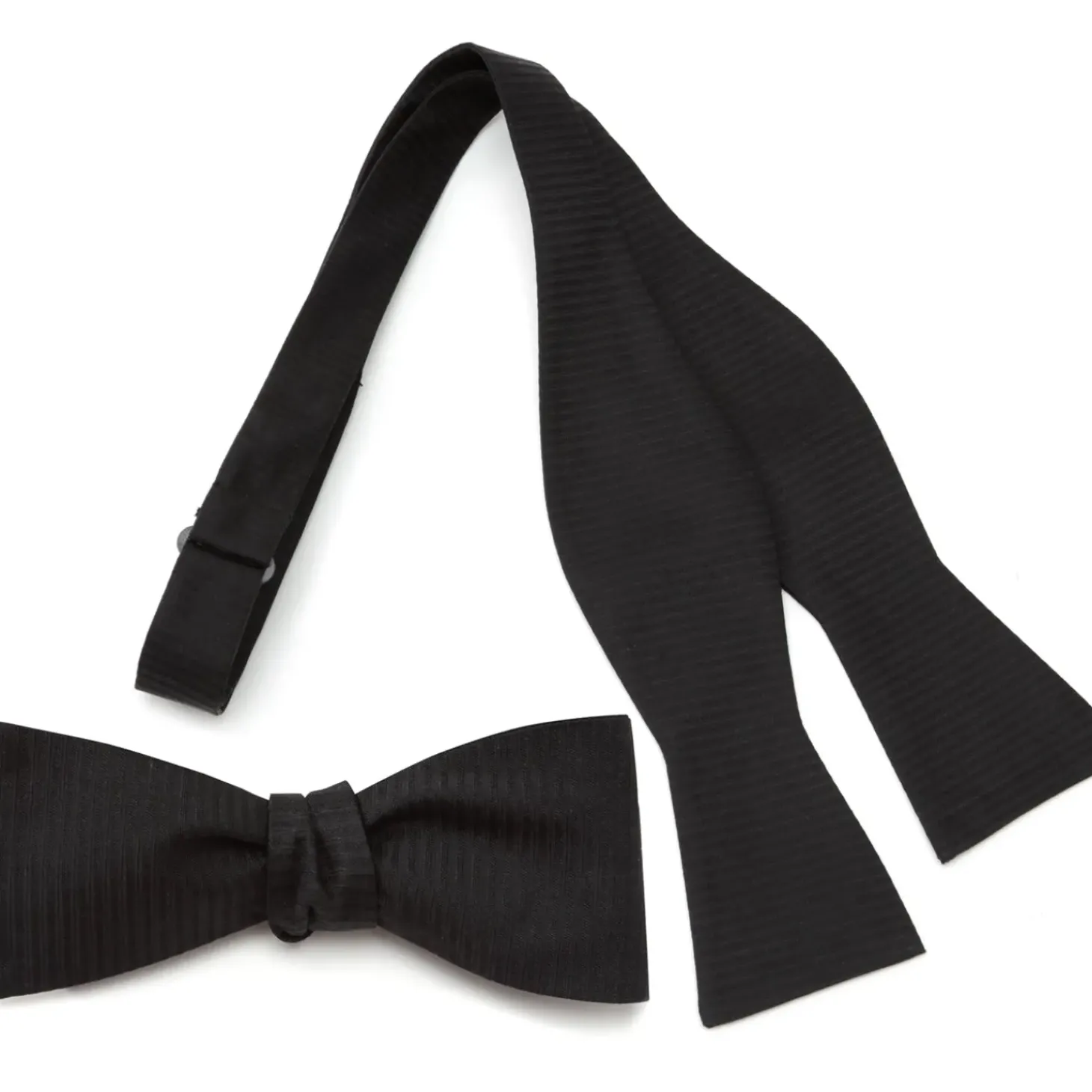 Ox and Bull Trading Co. Black Formal Pinstripe Silk Bow Tie
