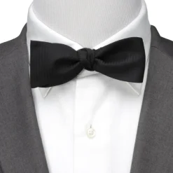 Ox and Bull Trading Co. Black Formal Pinstripe Silk Bow Tie