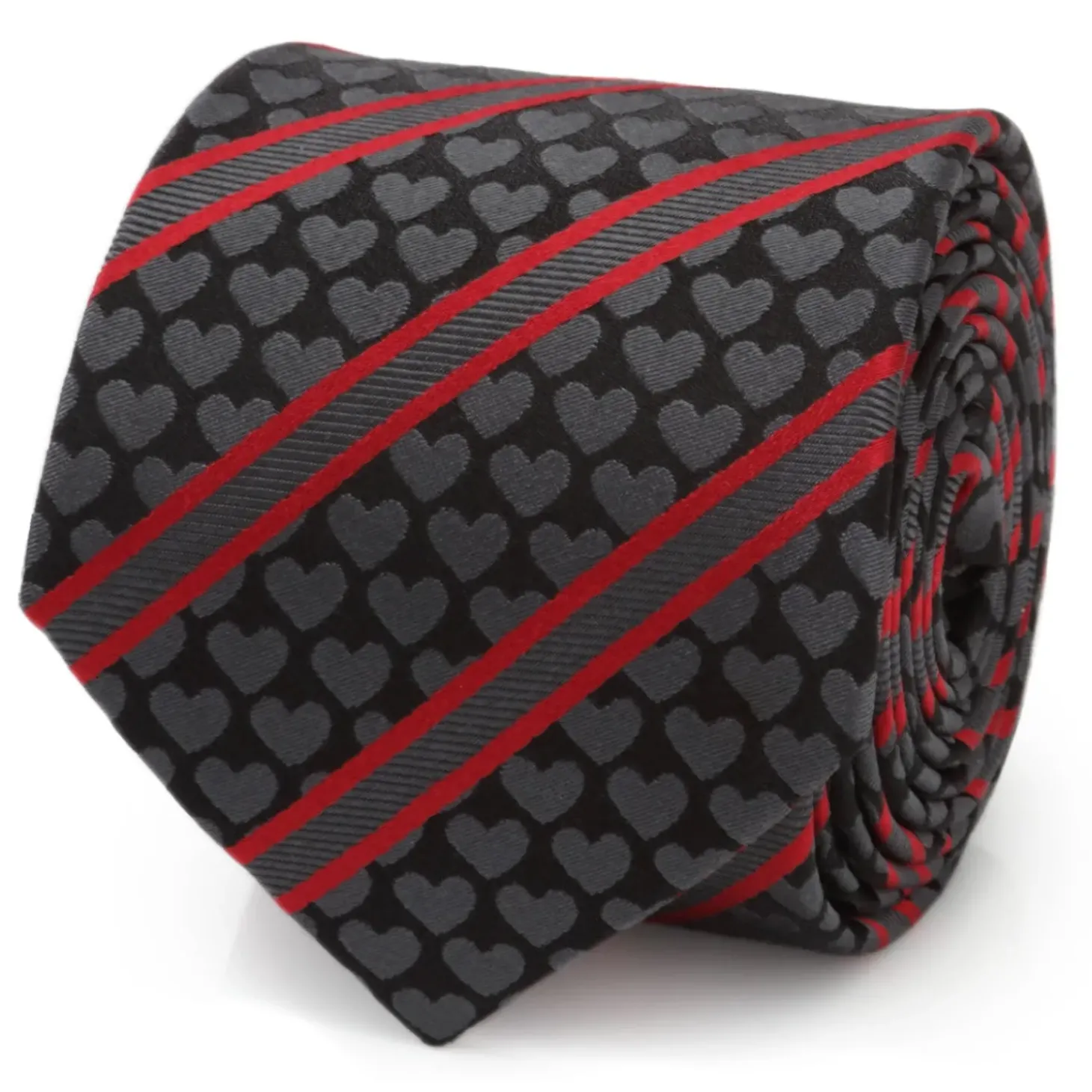 Cufflinks, Inc. Black Heart Striped Men's Tie