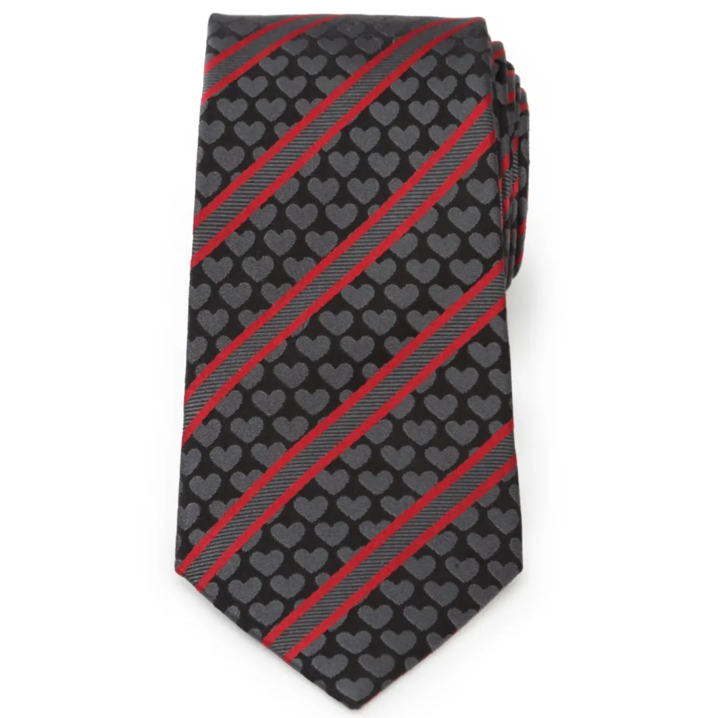 Cufflinks, Inc. Black Heart Striped Men's Tie