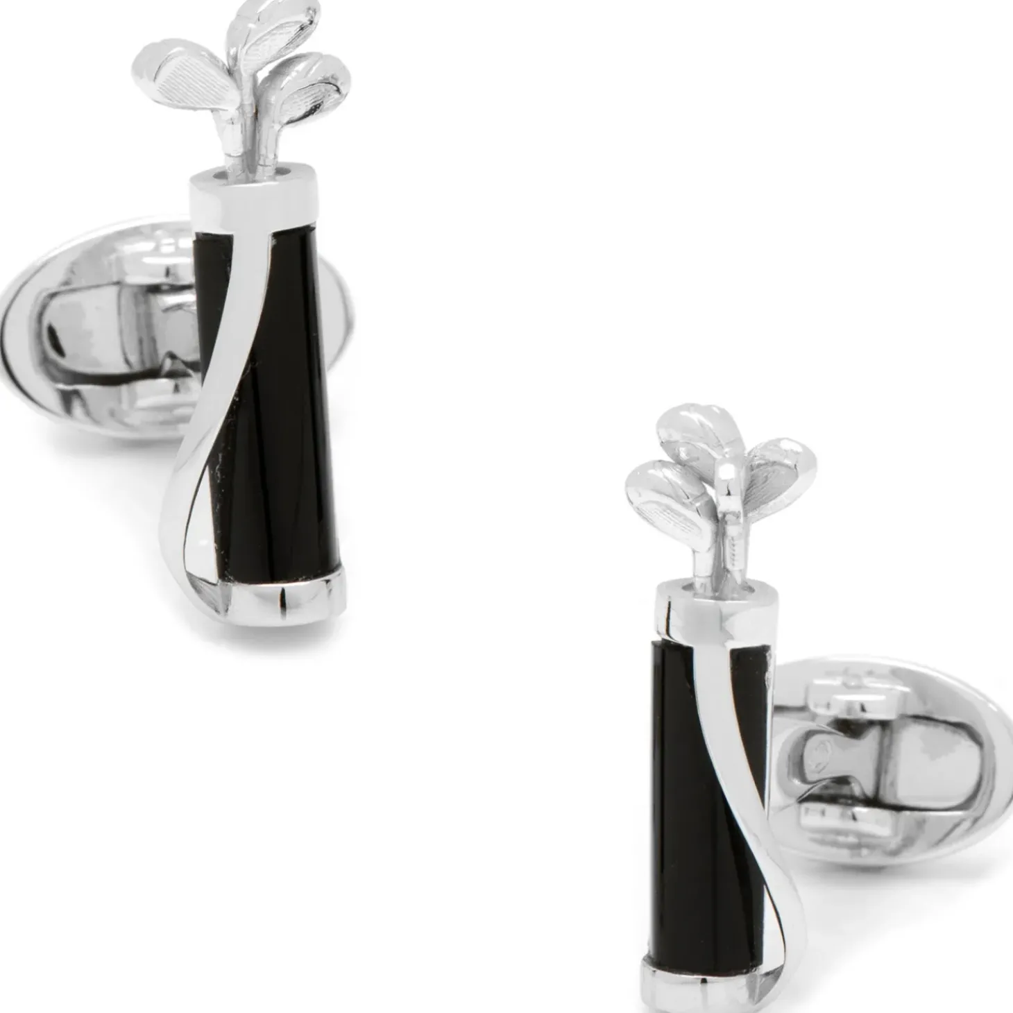 Jan Leslie Black Onyx Golf Bag and Clubs Cufflinks