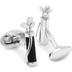 Jan Leslie Black Onyx Golf Bag and Clubs Cufflinks