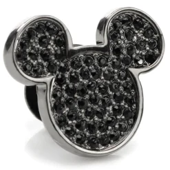 Disney Black Pave Crystal Mickey Mouse Lapel Pin