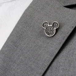 Disney Black Pave Crystal Mickey Mouse Lapel Pin