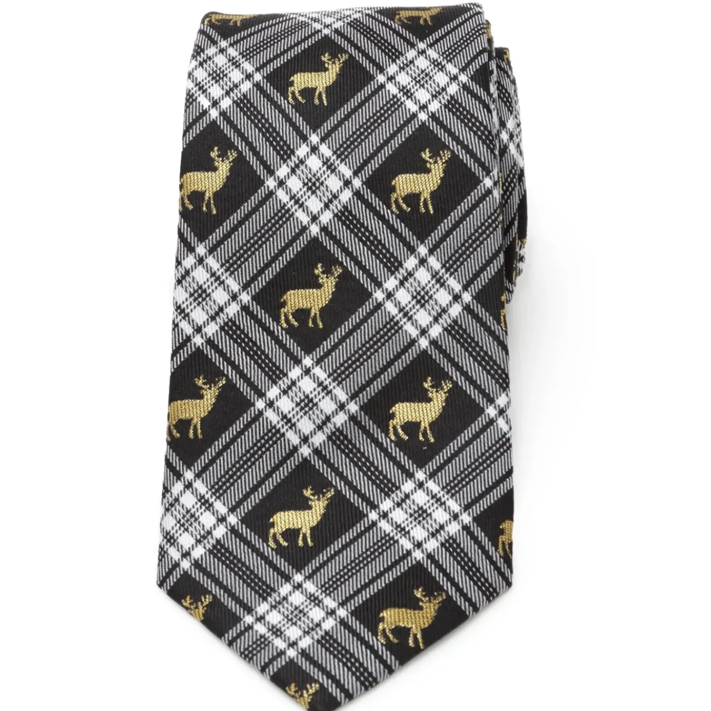 Cufflinks, Inc. Black Plaid Stag Men's Tie
