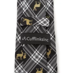 Cufflinks, Inc. Black Plaid Stag Men's Tie