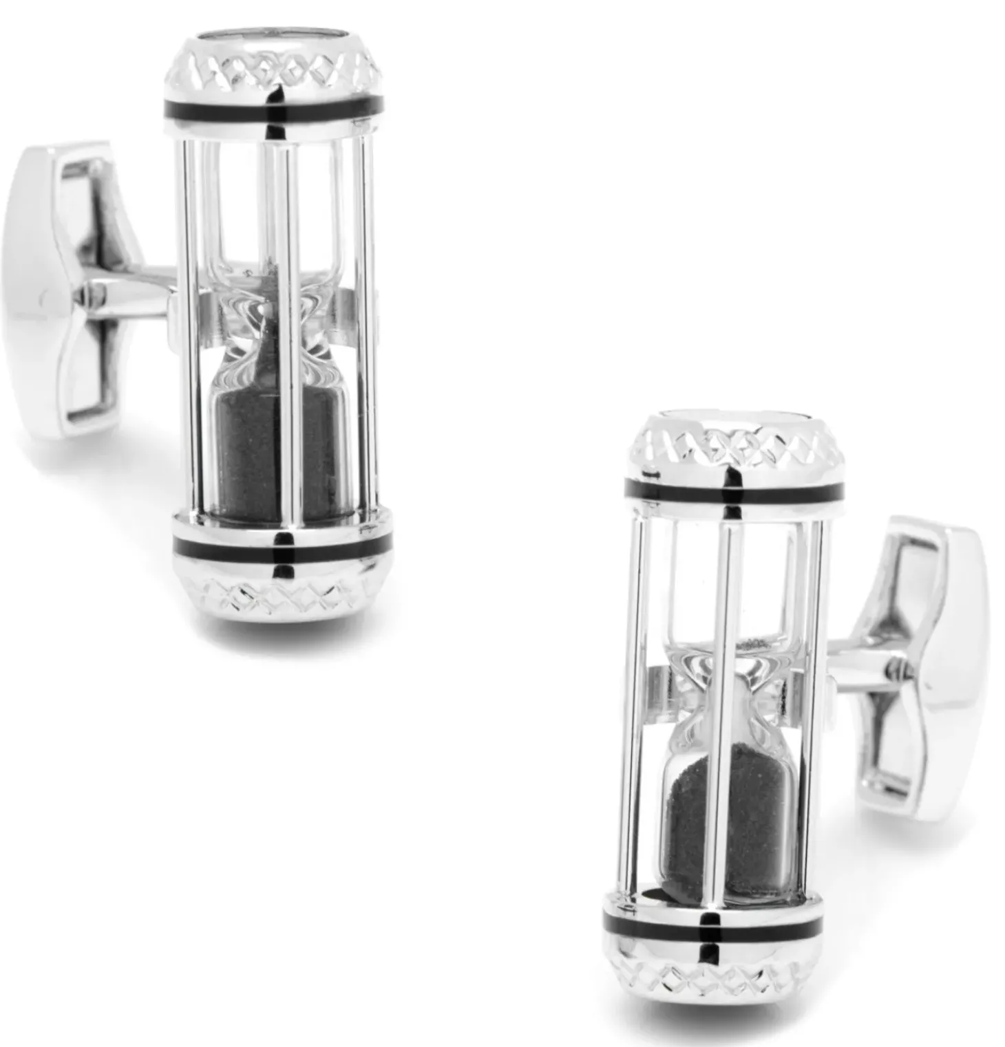 Tateossian Black Sand Timer Cufflinks