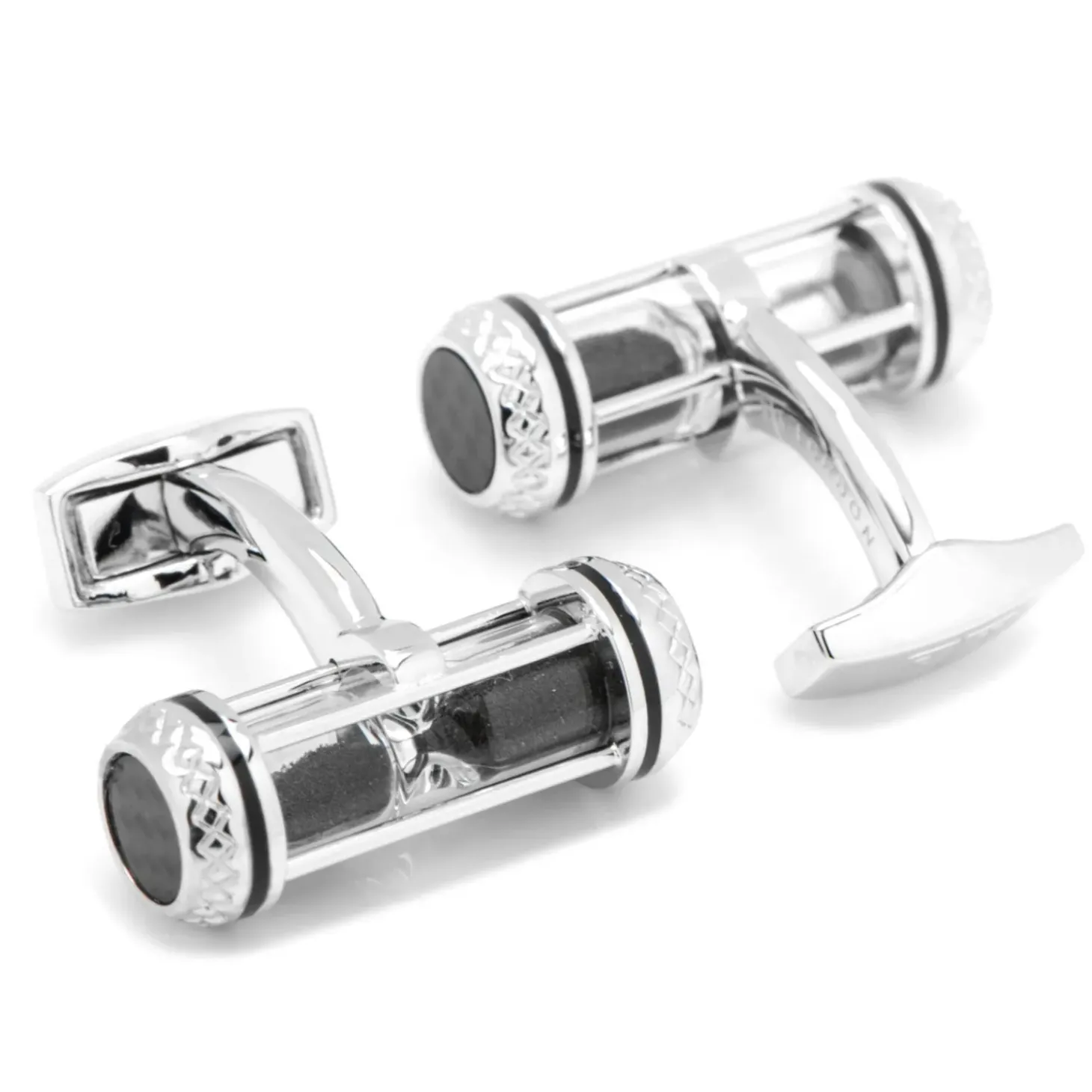 Tateossian Black Sand Timer Cufflinks