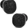 Ox and Bull Trading Co. Black Stainless Steel Black Pave Crystal Cufflinks