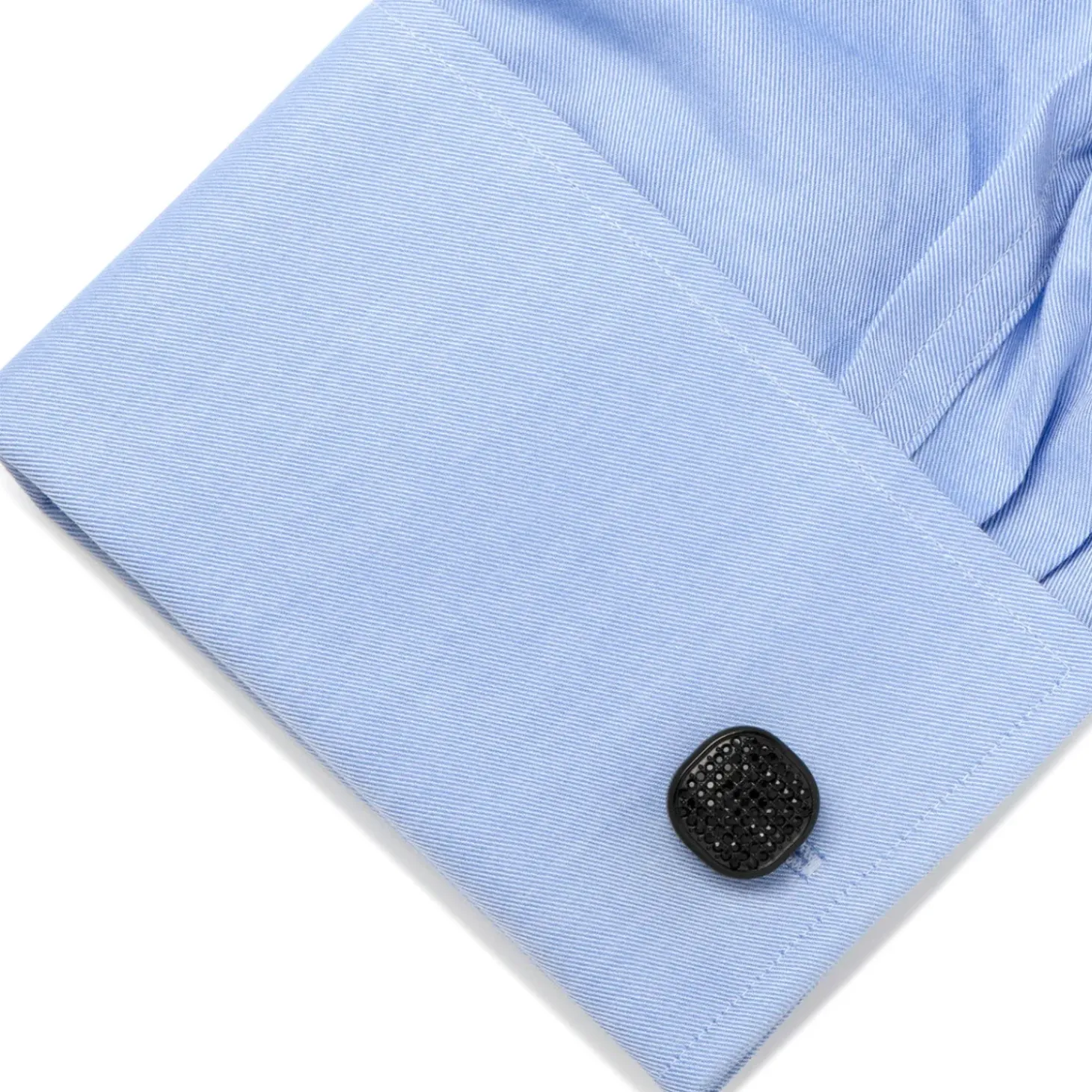 Ox and Bull Trading Co. Black Stainless Steel Black Crystal Cufflink and Stud Set
