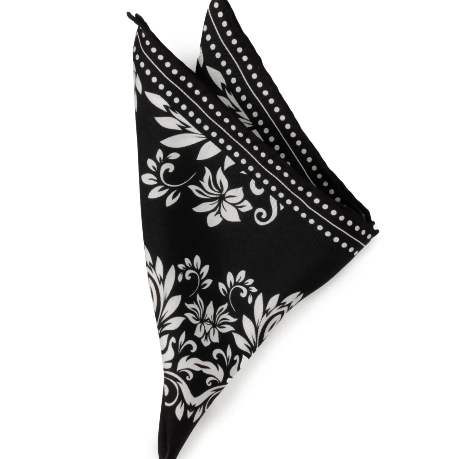 Ox and Bull Trading Co. Black/White Men's Silk Pocket Square