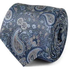 Ox and Bull Trading Co. Blue & Gray Paisley Men's Tie