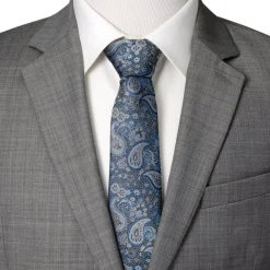 Ox and Bull Trading Co. Blue & Gray Paisley Men's Tie