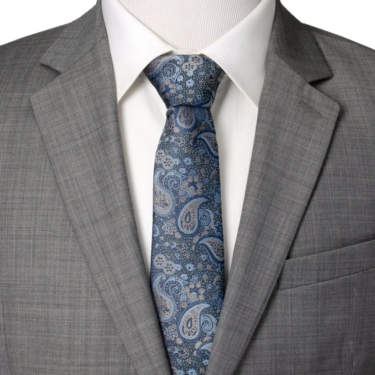 Ox and Bull Trading Co. Blue & Gray Paisley Men's Tie