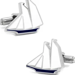Cufflinks, Inc. Blue and White Sailboat Cufflinks