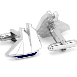 Cufflinks, Inc. Blue and White Sailboat Cufflinks